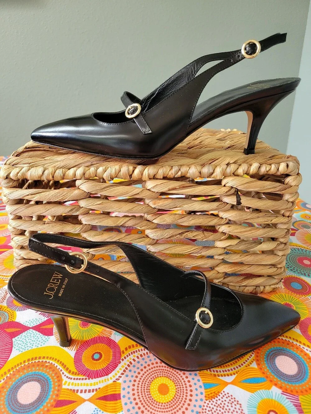 Made-in-Italy Colette buckle slingback pumps in leather CC042 Size 7